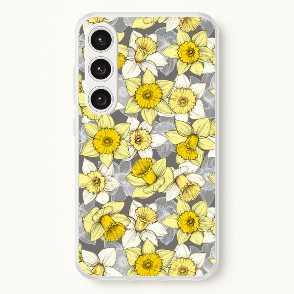 Daffodil Daze - Spring Pattern - Floral Phone Case for Galaxy S24