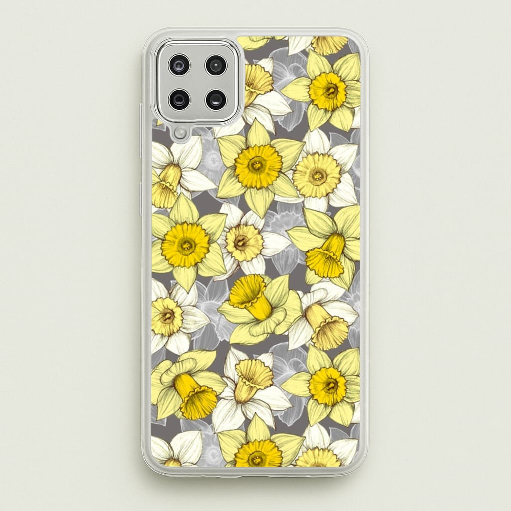 Daffodil Daze - Spring Pattern - Floral Phone Case for Galaxy A12