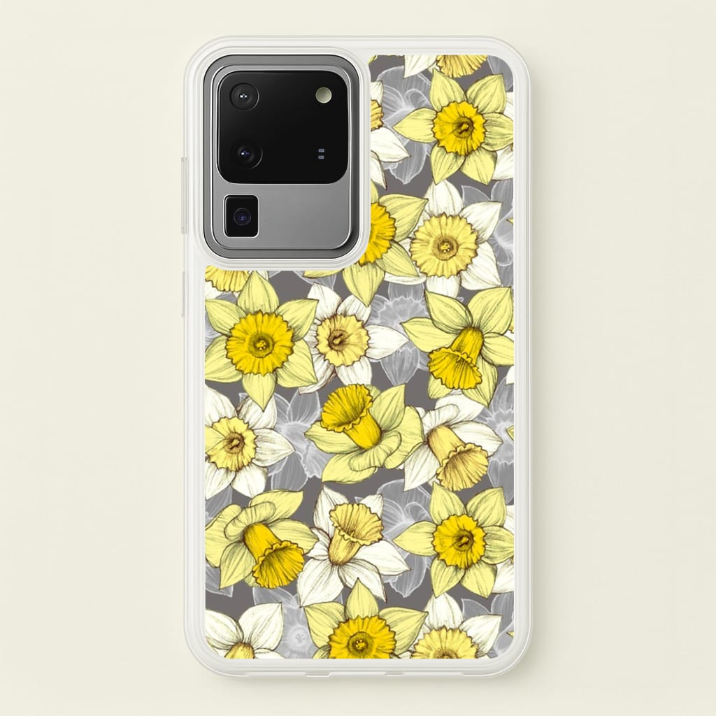 Daffodil Daze - Spring Pattern - Floral Phone Case for Galaxy S20 Ultra