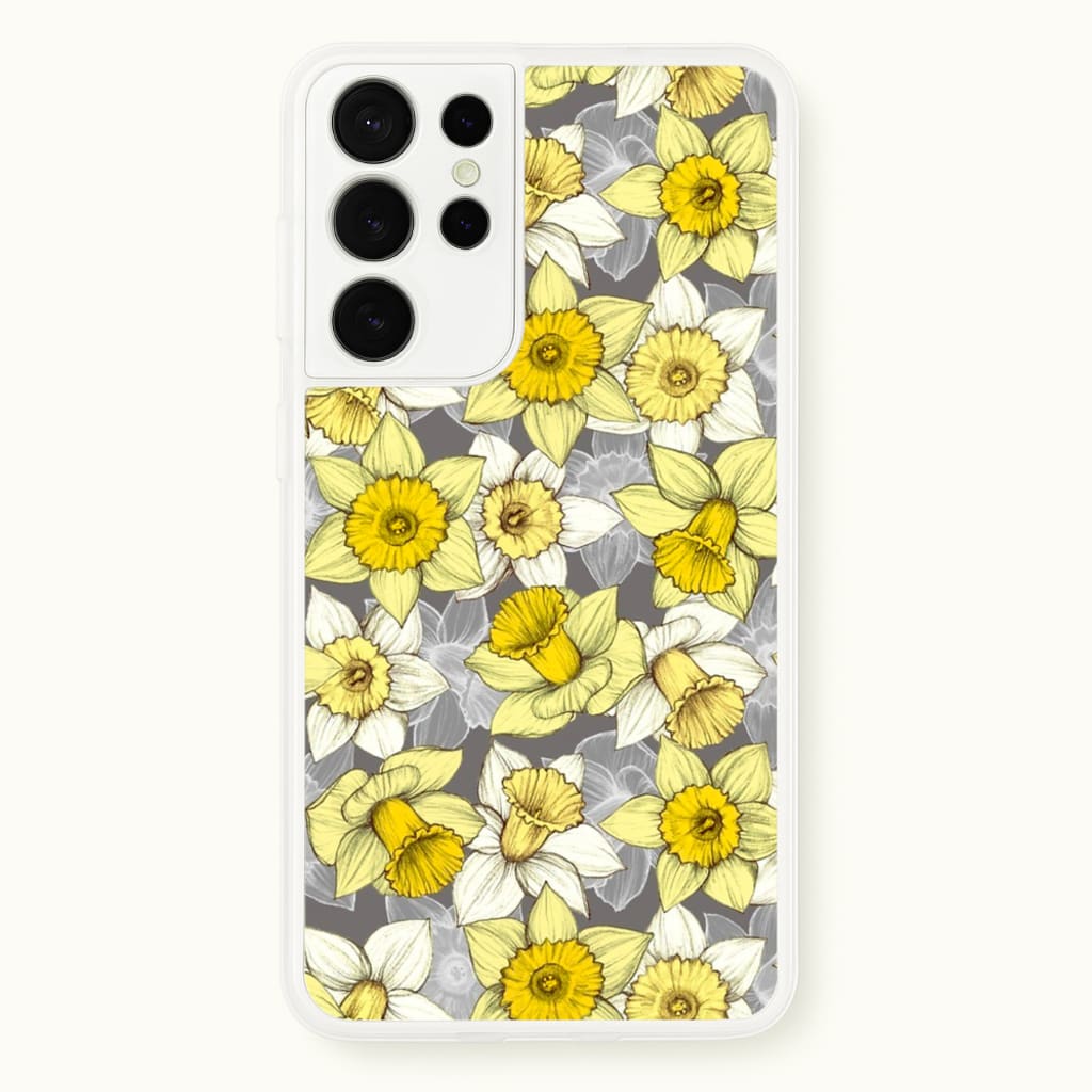 Daffodil Daze - Spring Pattern - Floral Phone Case for Galaxy S21 Ultra