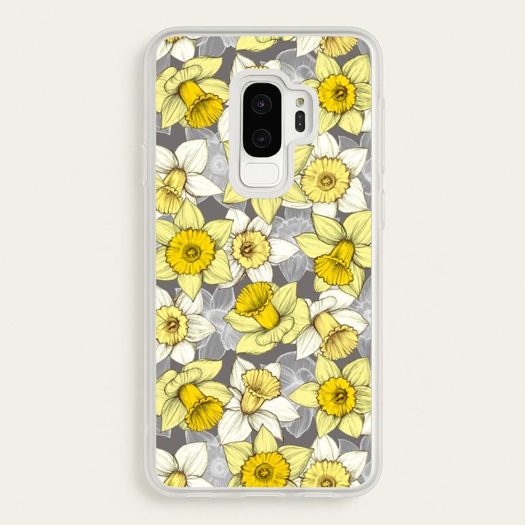 Daffodil Daze - Spring Pattern - Floral Phone Case for Galaxy S9 Plus