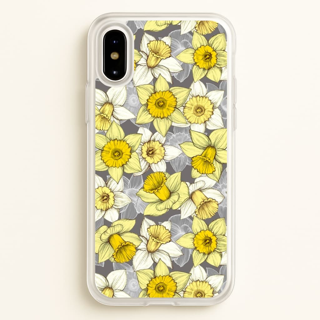 Daffodil Daze - Spring Pattern - Floral Phone Case for iPhone X / XS