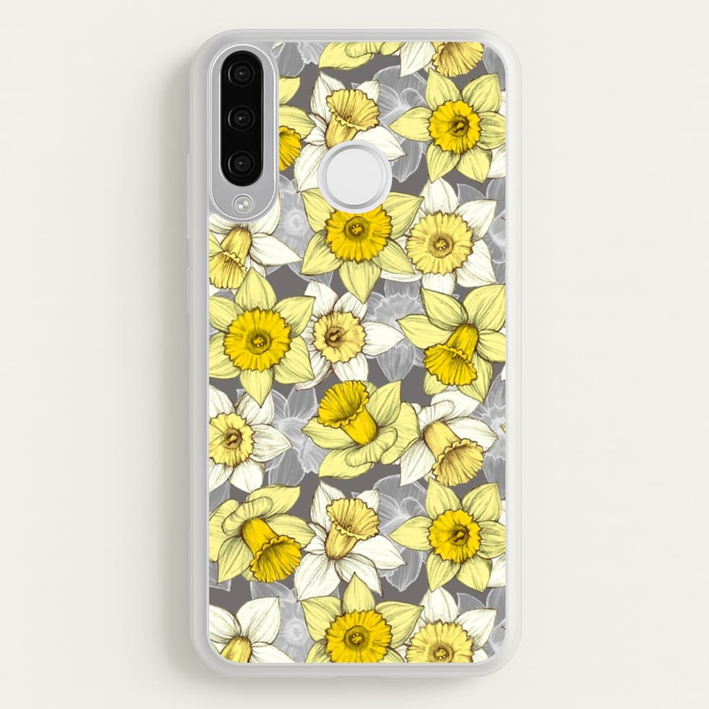 Daffodil Daze - Spring Pattern - Floral Phone Case for Huawei P30 Lite