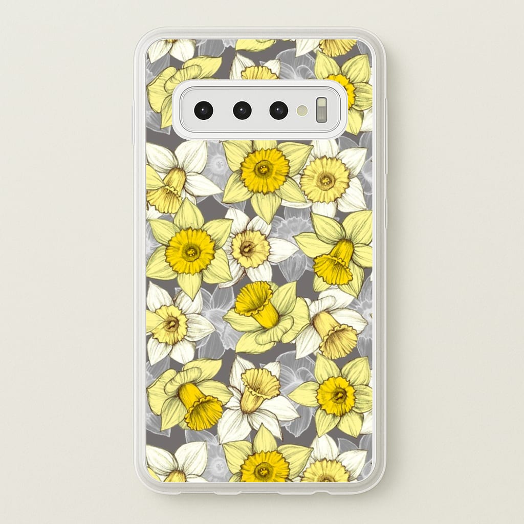 Daffodil Daze - Spring Pattern - Floral Phone Case for Galaxy S10
