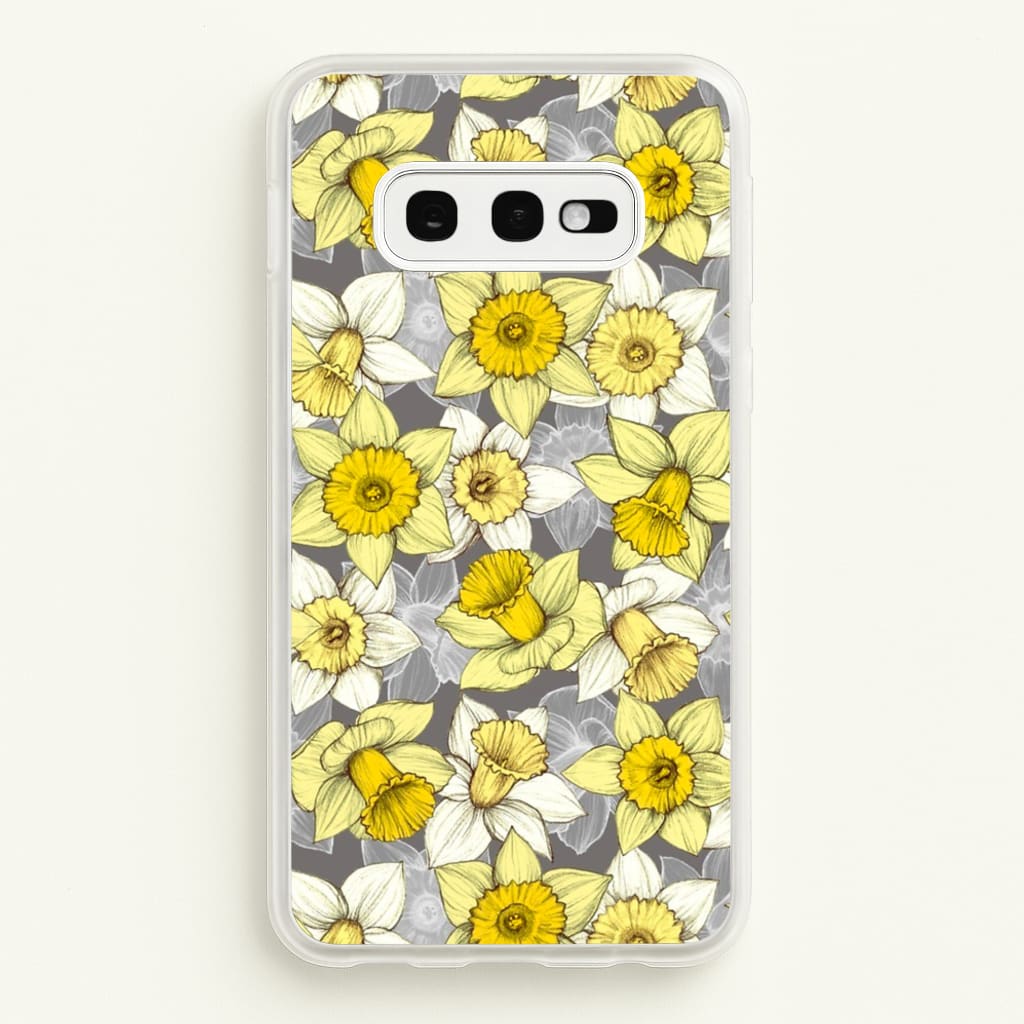 Daffodil Daze - Spring Pattern - Floral Phone Case for Galaxy S10e