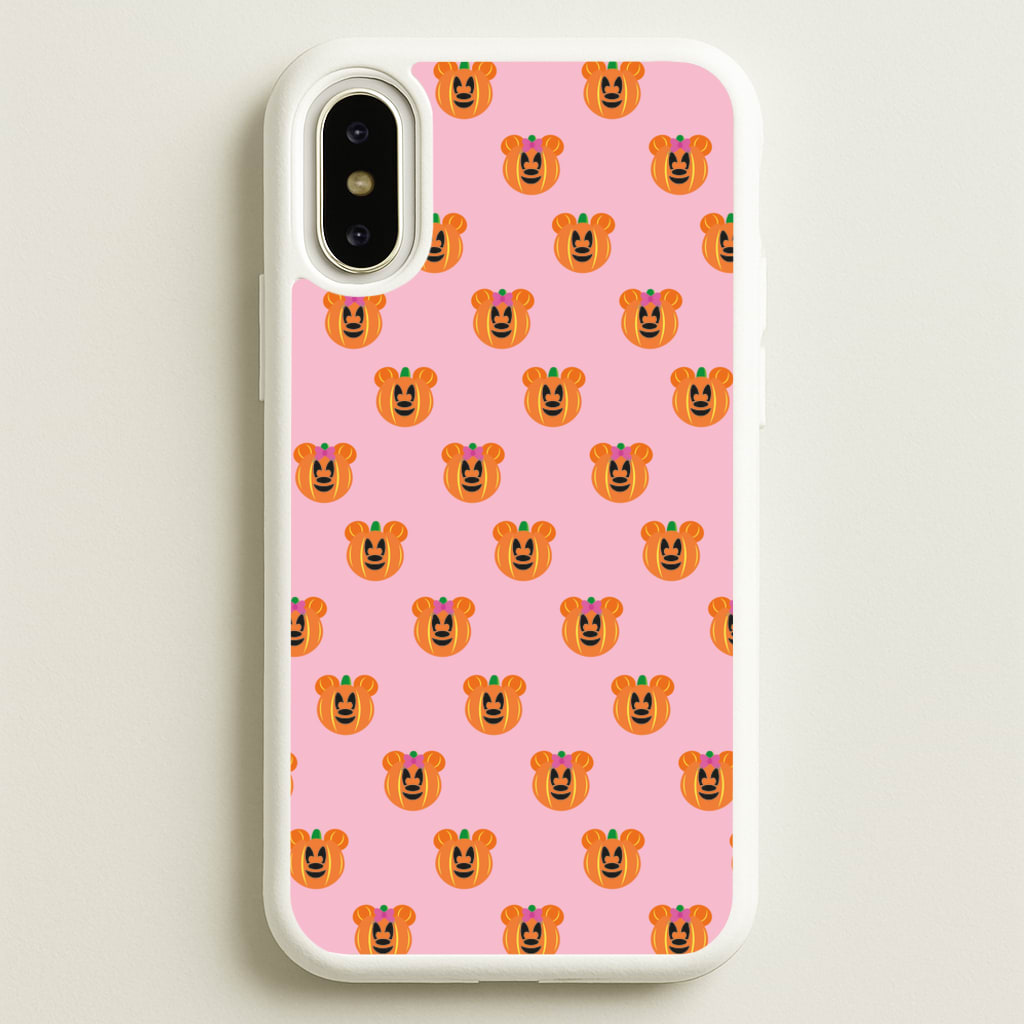 Female Mouse Pumpkin Pattern Halloween - Disney Halloween Phone Case for iPhone X / XS
