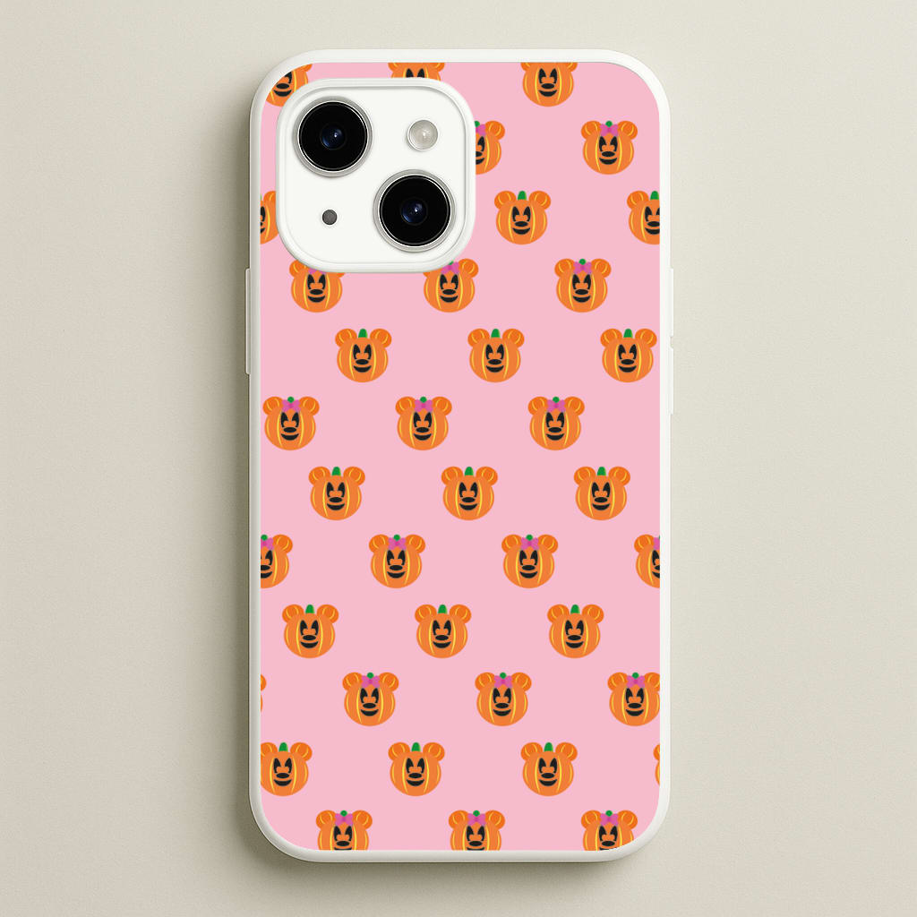 Female Mouse Pumpkin Pattern Halloween - Disney Halloween Phone Case for iPhone 15