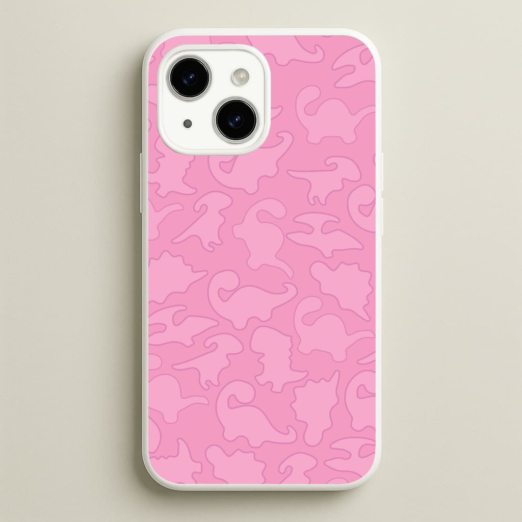 Pink Pattern - Dinosaurs - Dinosaurs Phone Case for iPhone 15