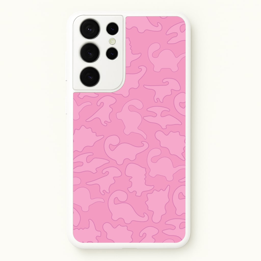 Pink Pattern - Dinosaurs - Dinosaurs Phone Case for Galaxy S21 Ultra