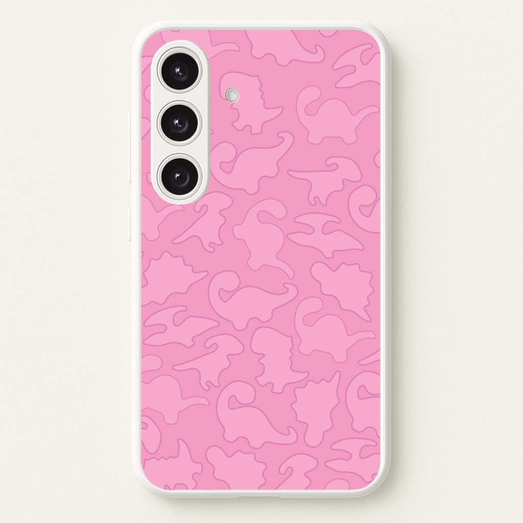 Pink Pattern - Dinosaurs - Dinosaurs Phone Case for Galaxy S24