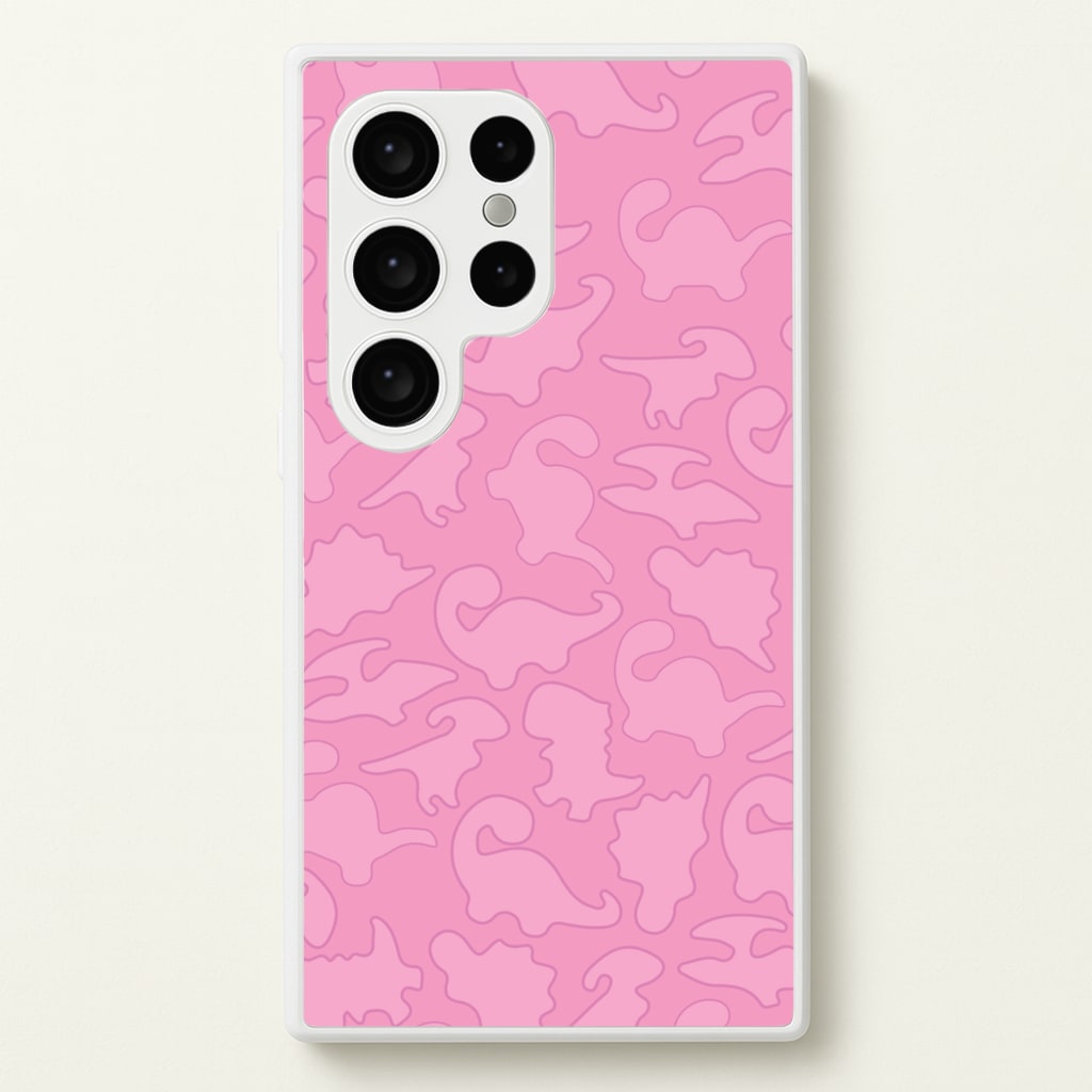 Pink Pattern - Dinosaurs - Dinosaurs Phone Case for Galaxy S24 Ultra