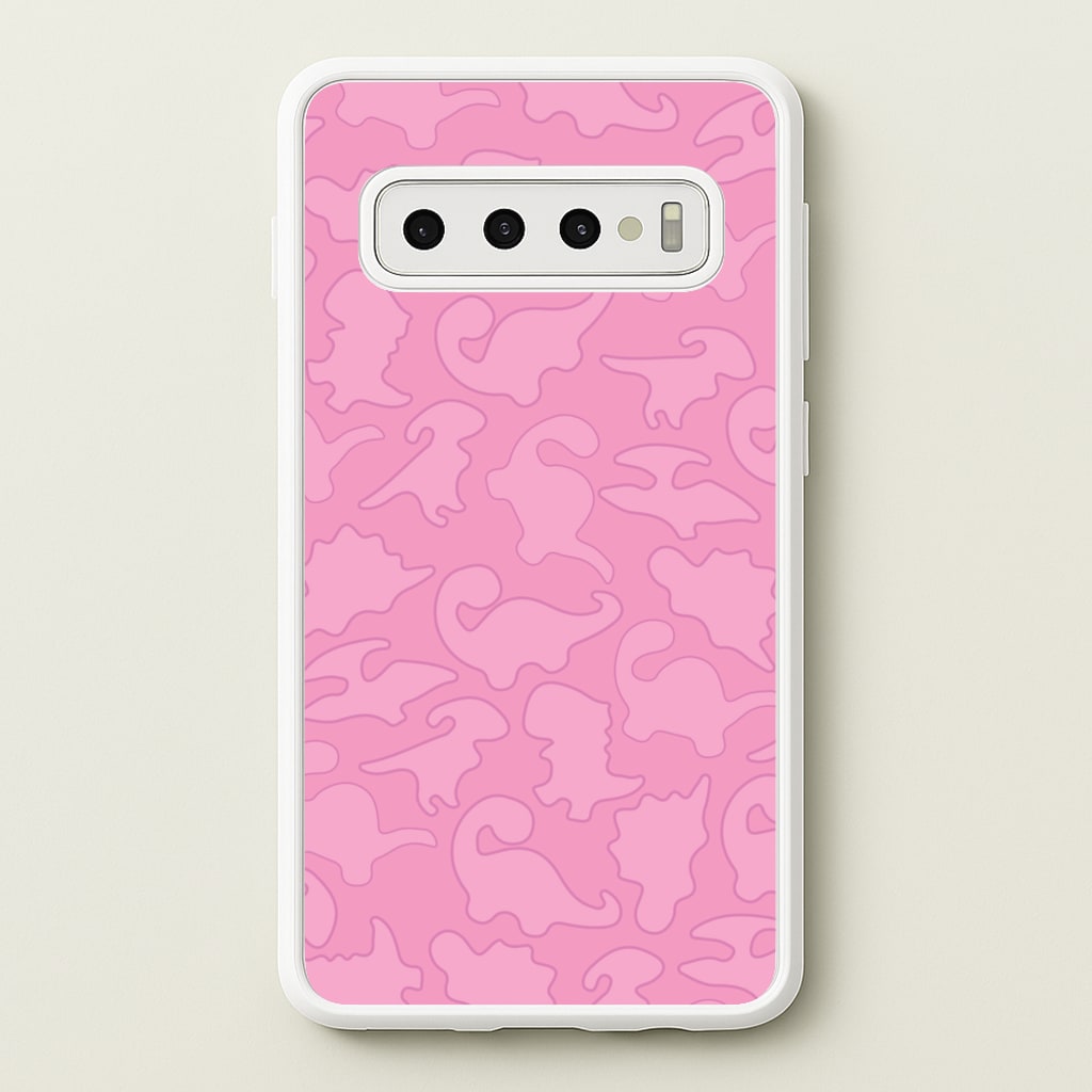 Pink Pattern - Dinosaurs - Dinosaurs Phone Case for Galaxy S10 Plus