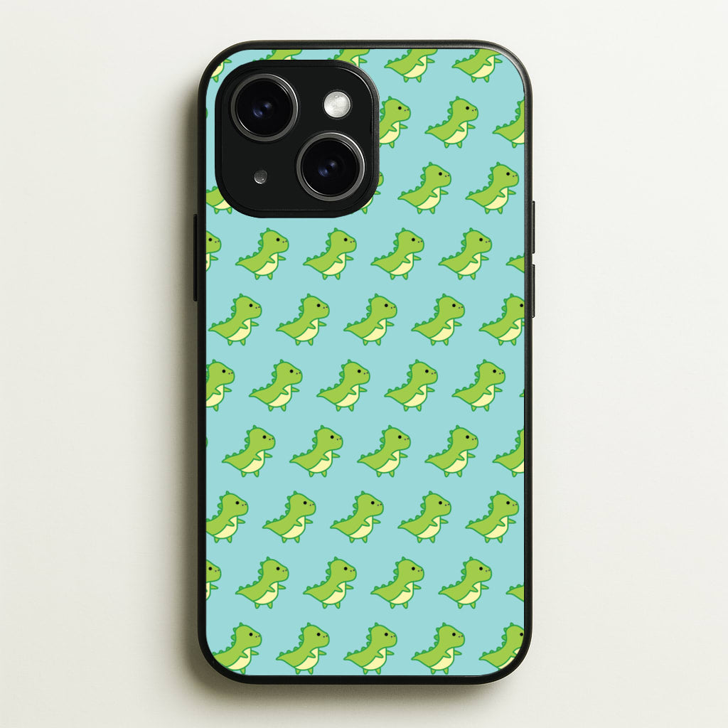 Green Dinosaurs Pattern - Dinosaurs - Dinosaurs Phone Case for iPhone 15