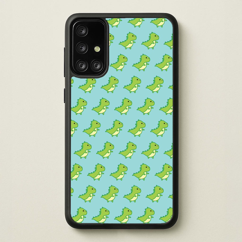 Green Dinosaurs Pattern - Dinosaurs - Dinosaurs Phone Case for Galaxy A71