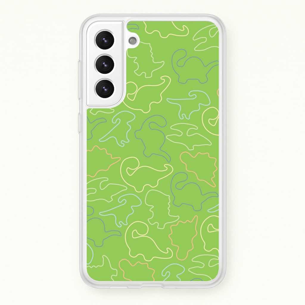 Outline Pattern - Dinosaurs - Dinosaurs Phone Case for Galaxy S21