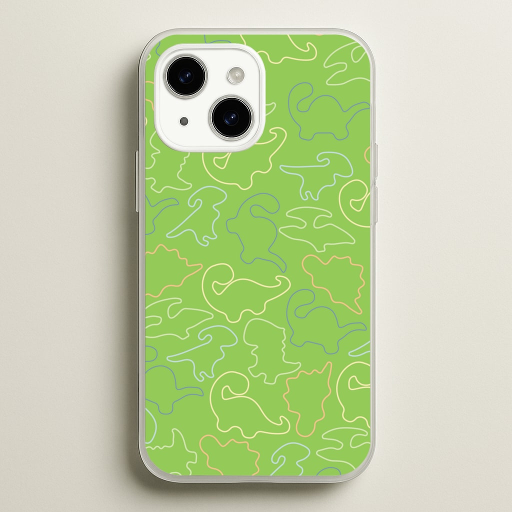 Outline Pattern - Dinosaurs - Dinosaurs Phone Case for iPhone 14