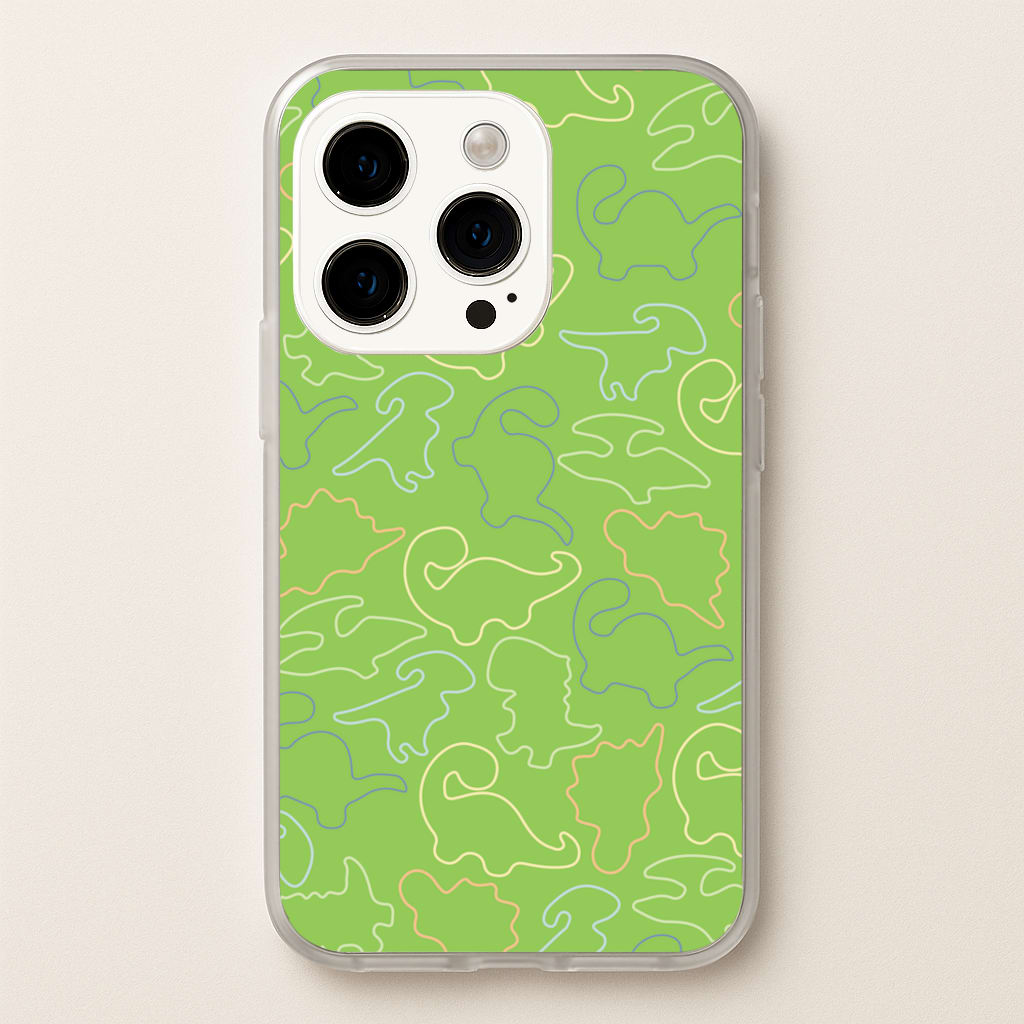 Outline Pattern - Dinosaurs - Dinosaurs Phone Case for iPhone 15 Pro