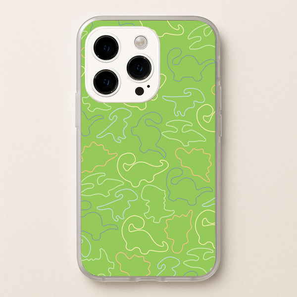 Outline Pattern - Dinosaurs - Dinosaurs Phone Case for iPhone 15 Pro