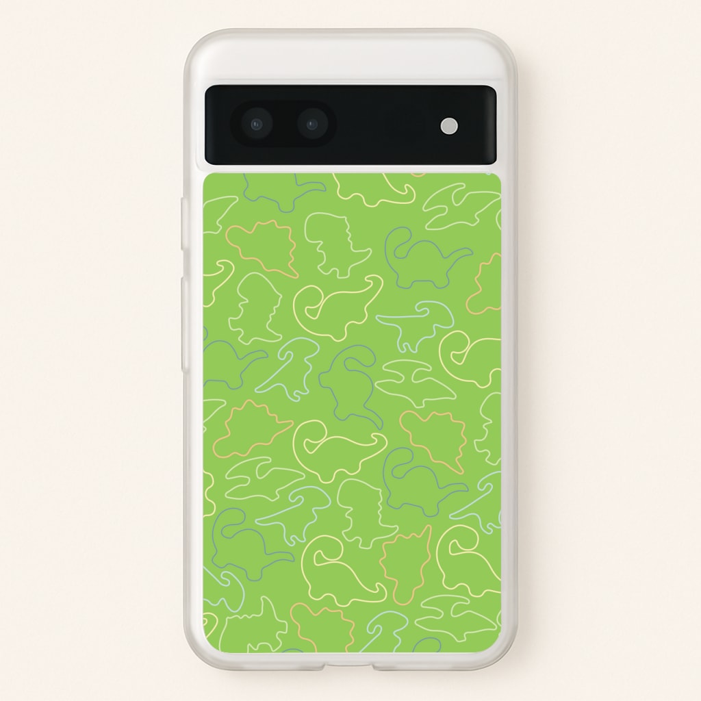 Outline Pattern - Dinosaurs - Dinosaurs Phone Case for Google Pixel 7a