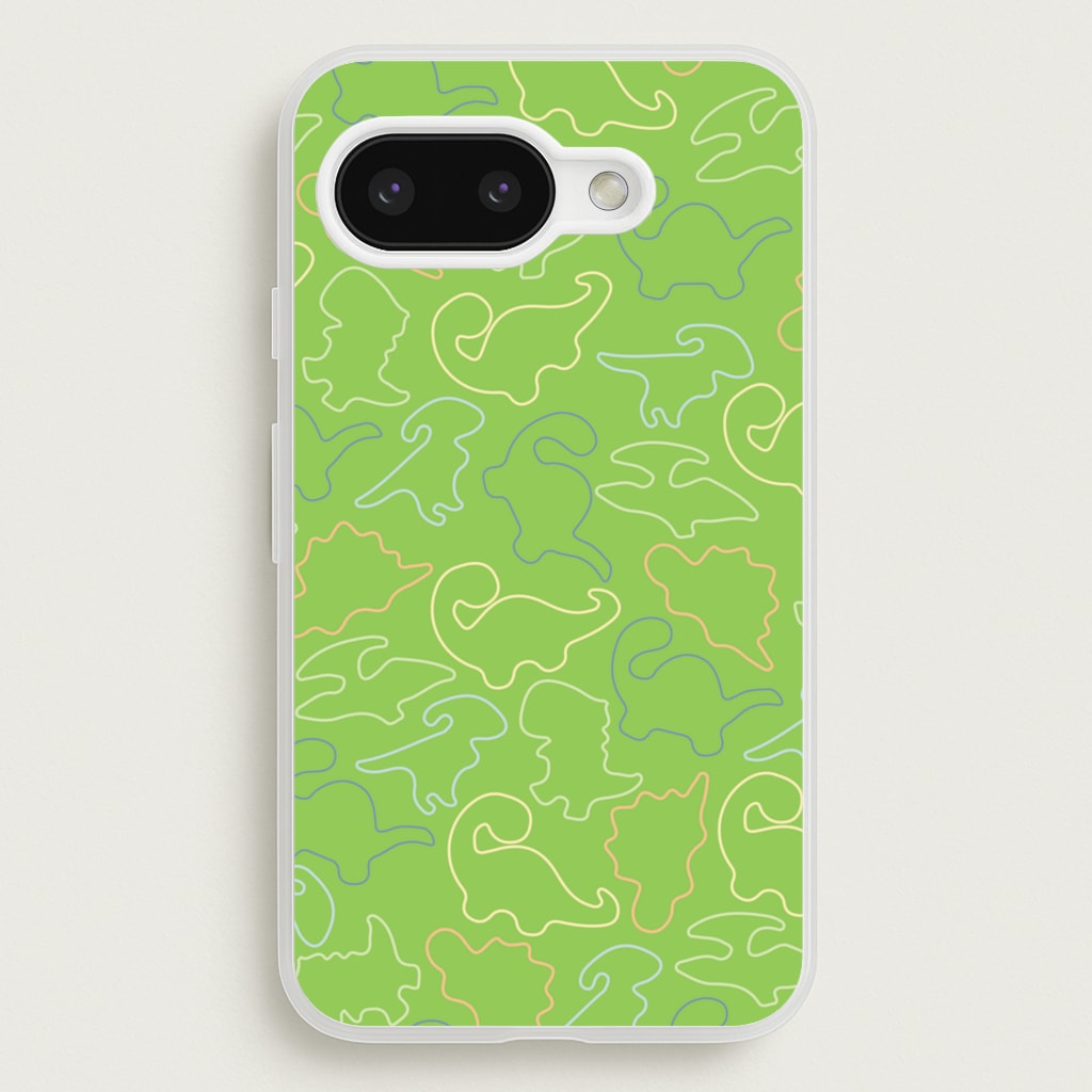 Outline Pattern - Dinosaurs - Dinosaurs Phone Case for Google Pixel 9a