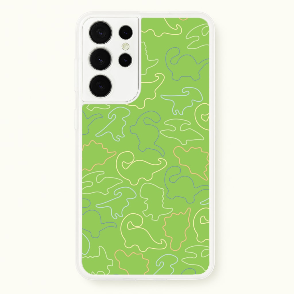 Outline Pattern - Dinosaurs - Dinosaurs Phone Case for Galaxy S21 Ultra