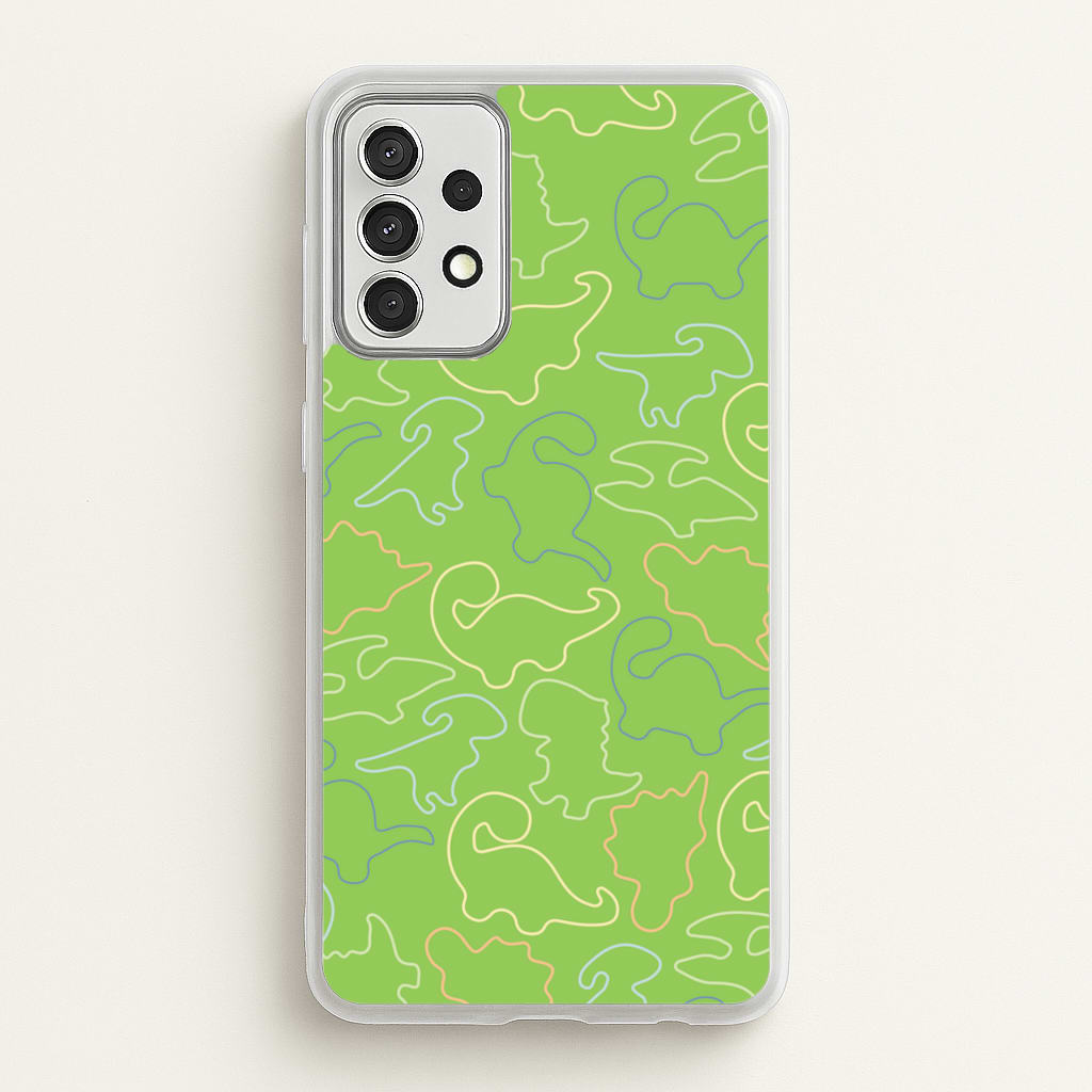 Outline Pattern - Dinosaurs - Dinosaurs Phone Case for Galaxy A52 / A52s