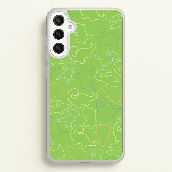 Outline Pattern - Dinosaurs - Dinosaurs Phone Case for Galaxy A36