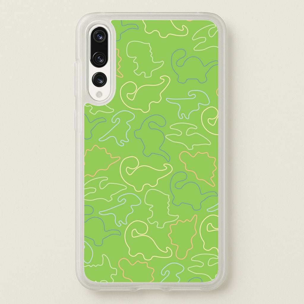 Outline Pattern - Dinosaurs - Dinosaurs Phone Case for Huawei P20 Pro