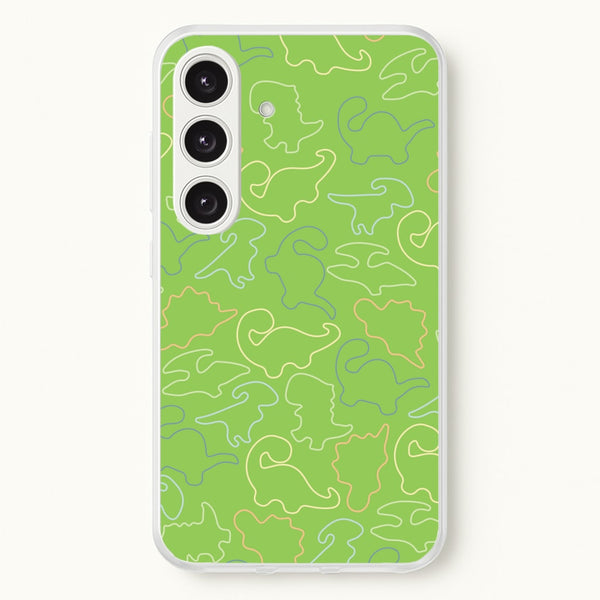 Outline Pattern - Dinosaurs - Dinosaurs Phone Case for Galaxy S24