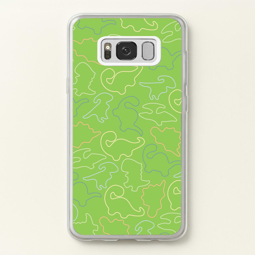 Outline Pattern - Dinosaurs - Dinosaurs Phone Case for Galaxy S8