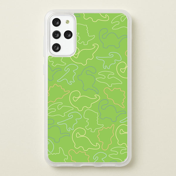 Outline Pattern - Dinosaurs - Dinosaurs Phone Case for Galaxy S20 Plus