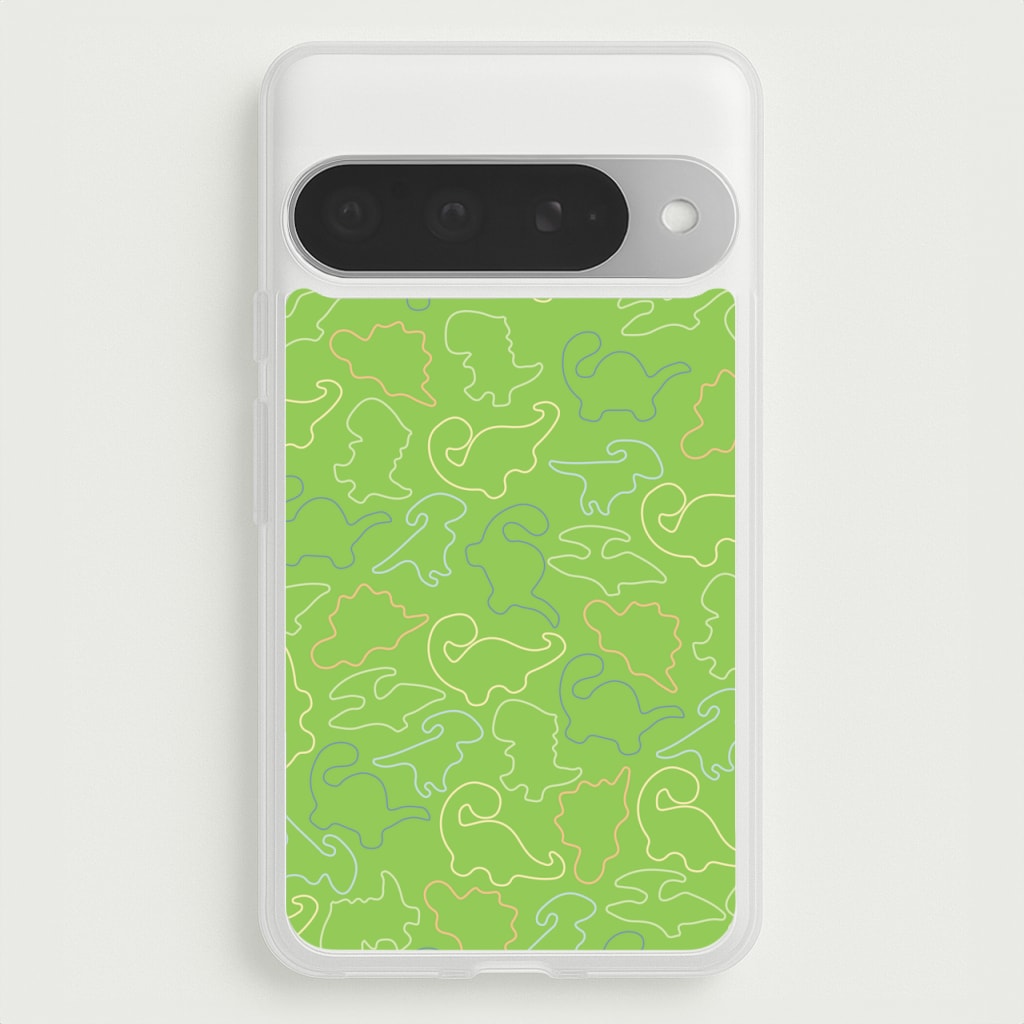 Outline Pattern - Dinosaurs Phone Case for Google Pixel 10 Pro XL
