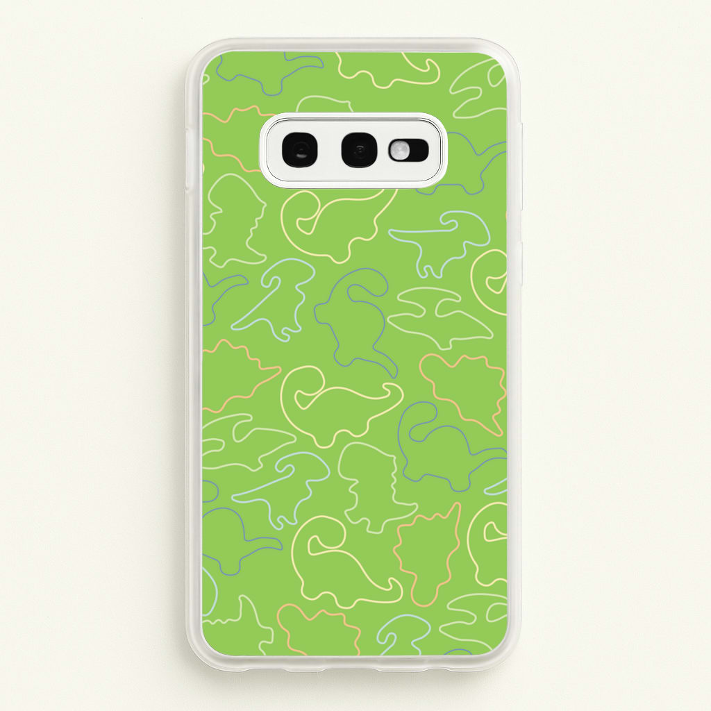 Outline Pattern - Dinosaurs - Dinosaurs Phone Case for Galaxy S10e
