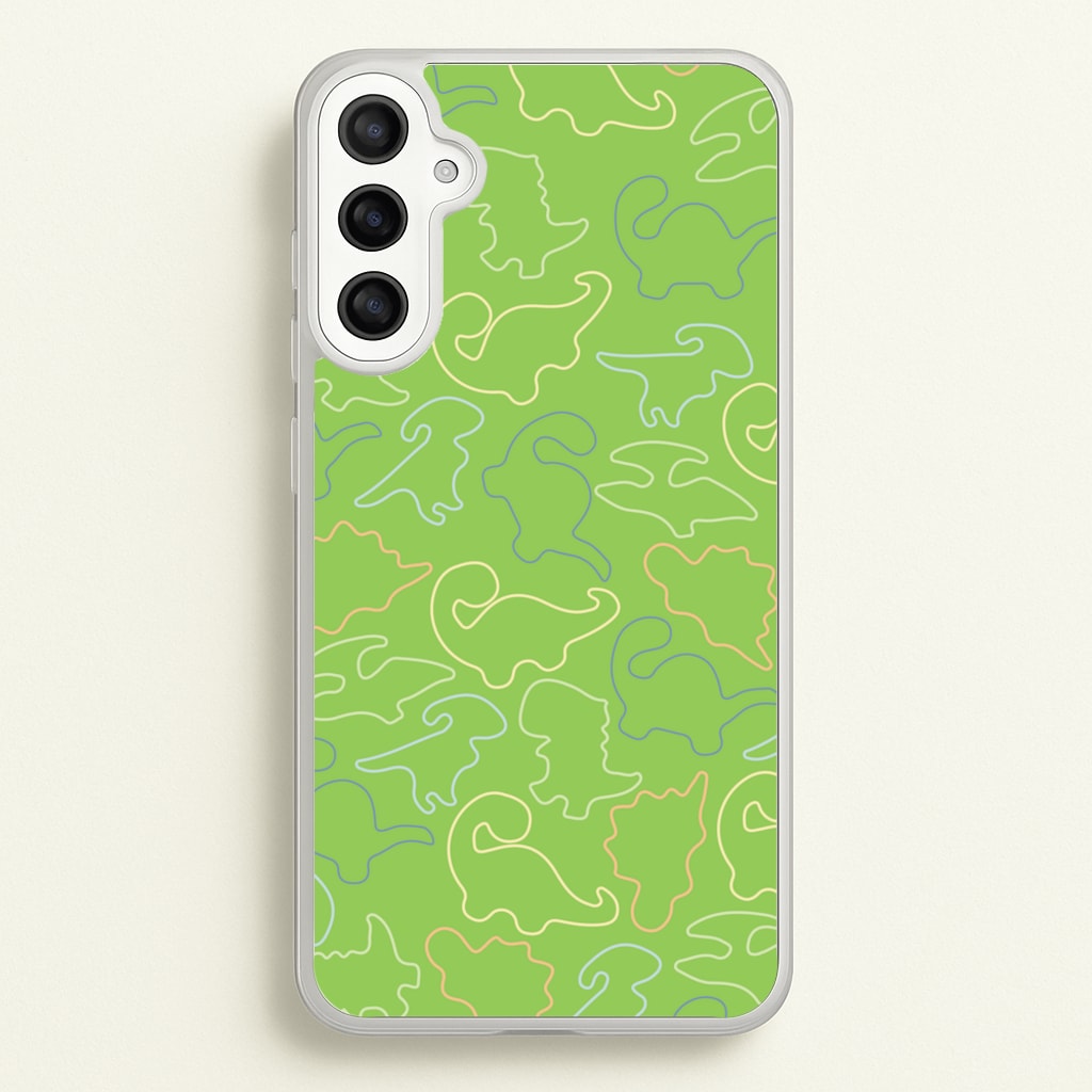 Outline Pattern - Dinosaurs - Dinosaurs Phone Case for Galaxy A34