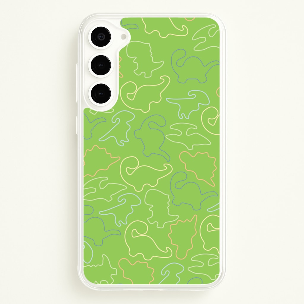 Outline Pattern - Dinosaurs - Dinosaurs Phone Case for Galaxy S23