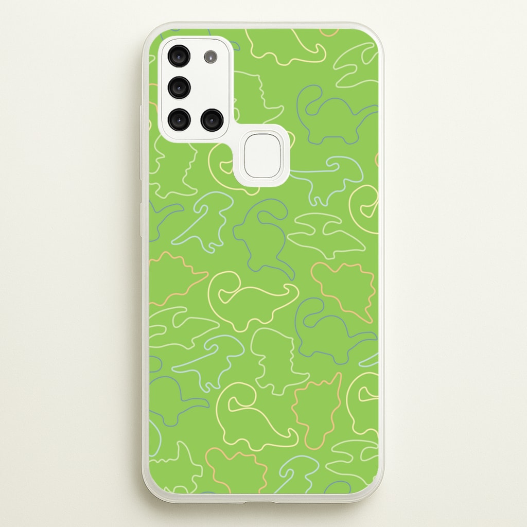 Outline Pattern - Dinosaurs - Dinosaurs Phone Case for Galaxy A21s