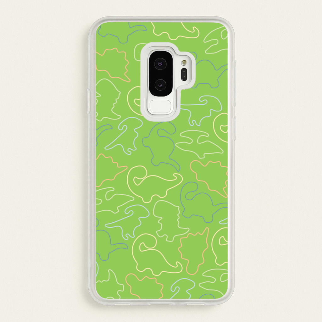 Outline Pattern - Dinosaurs - Dinosaurs Phone Case for Galaxy S9 Plus