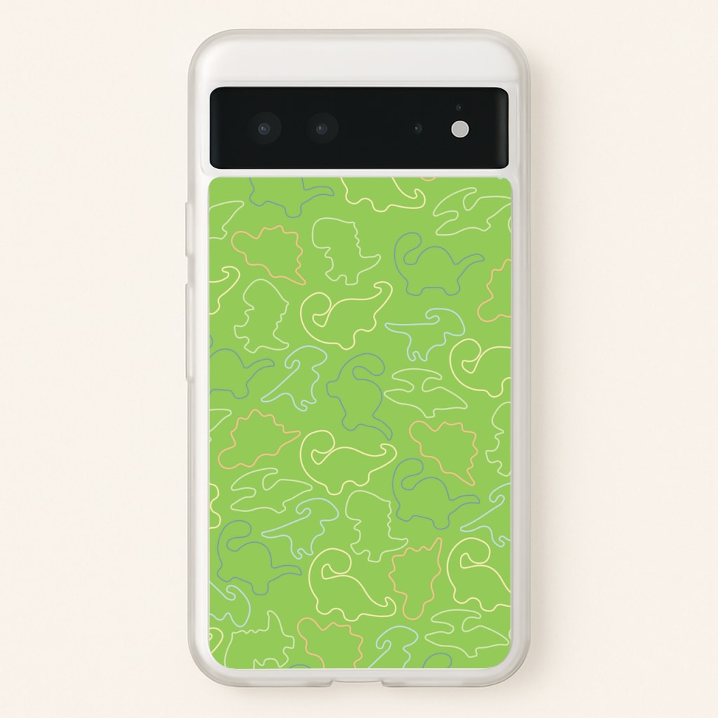 Outline Pattern - Dinosaurs - Dinosaurs Phone Case for Google Pixel 6