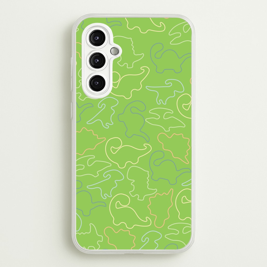 Outline Pattern - Dinosaurs - Dinosaurs Phone Case for Galaxy A14