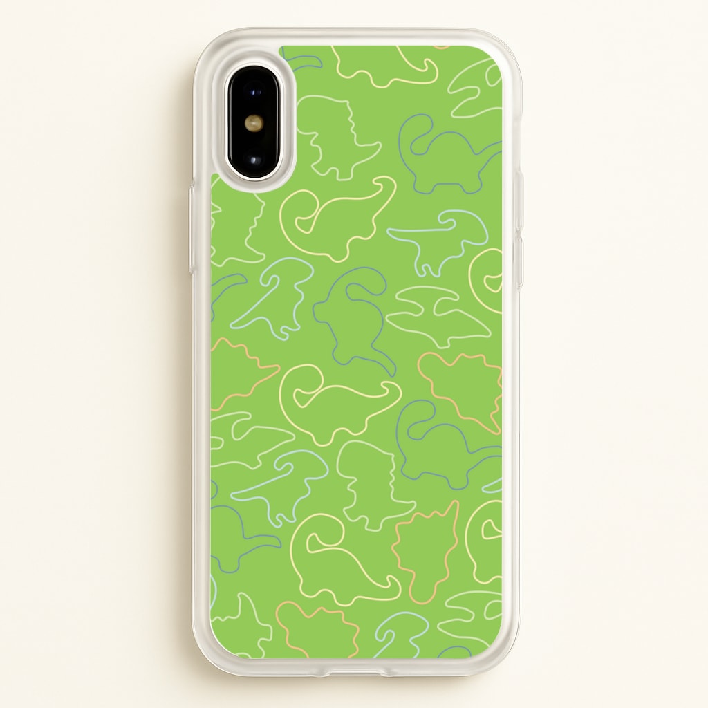 Outline Pattern - Dinosaurs - Dinosaurs Phone Case for iPhone X / XS