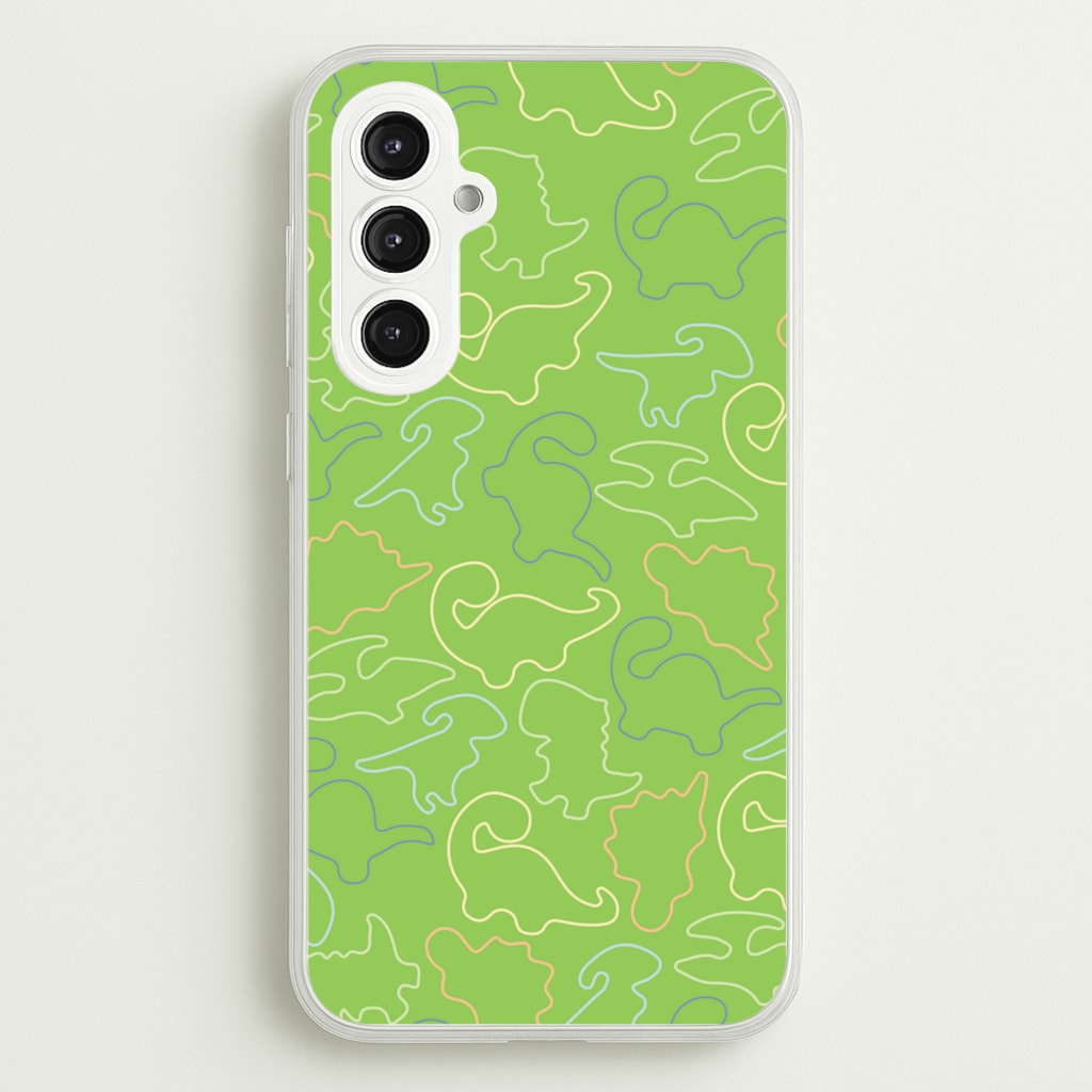 Outline Pattern - Dinosaurs - Dinosaurs Phone Case for Galaxy S23FE