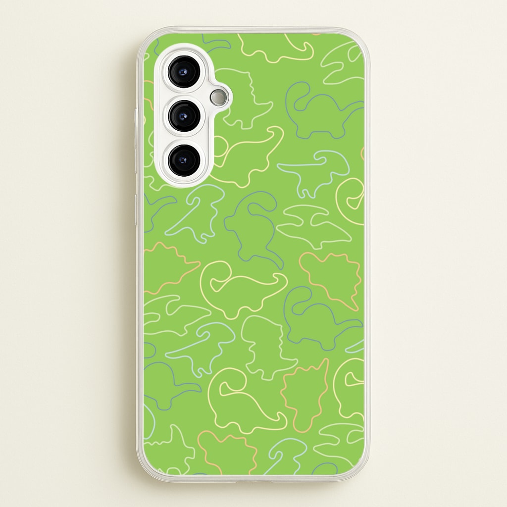Outline Pattern - Dinosaurs - Dinosaurs Phone Case for Galaxy A54