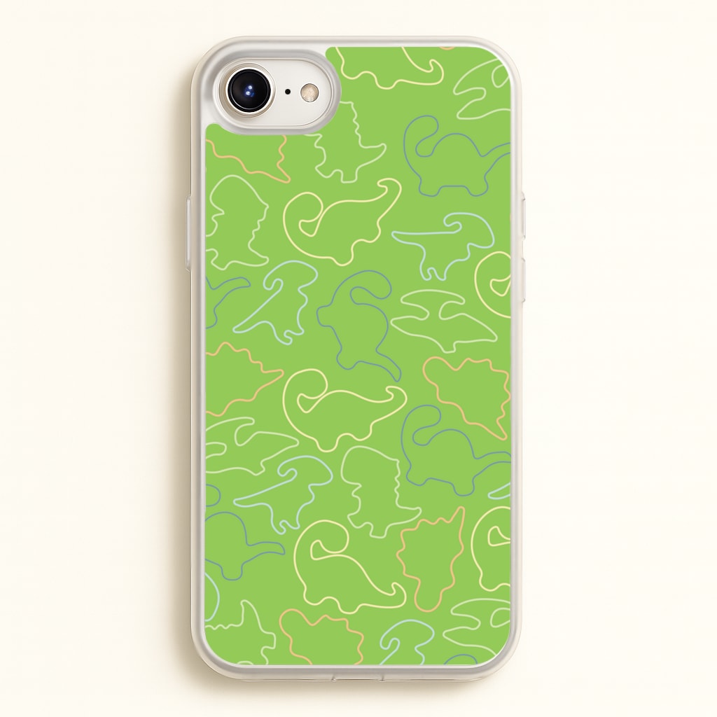 Outline Pattern - Dinosaurs - Dinosaurs Phone Case for iPhone 6 / 7 / 8 / SE