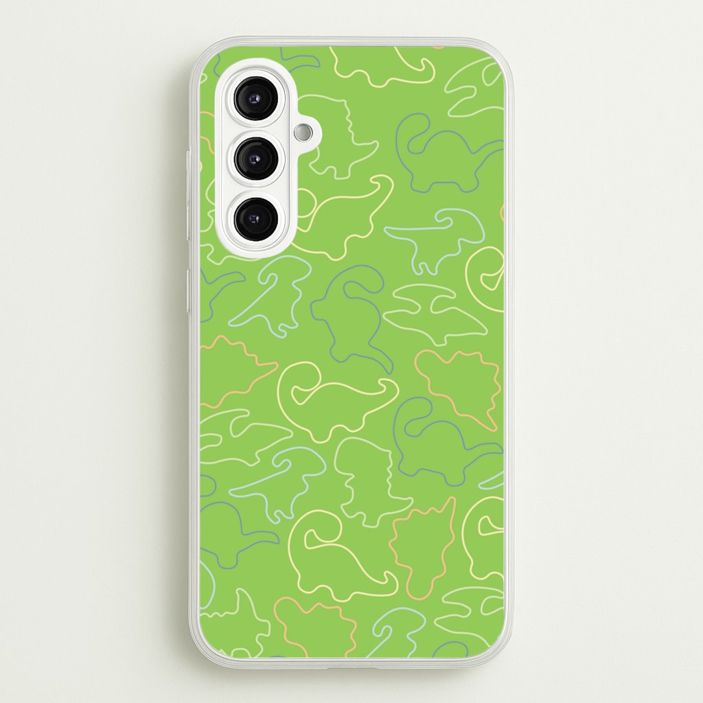 Outline Pattern - Dinosaurs - Dinosaurs Phone Case for Galaxy A16