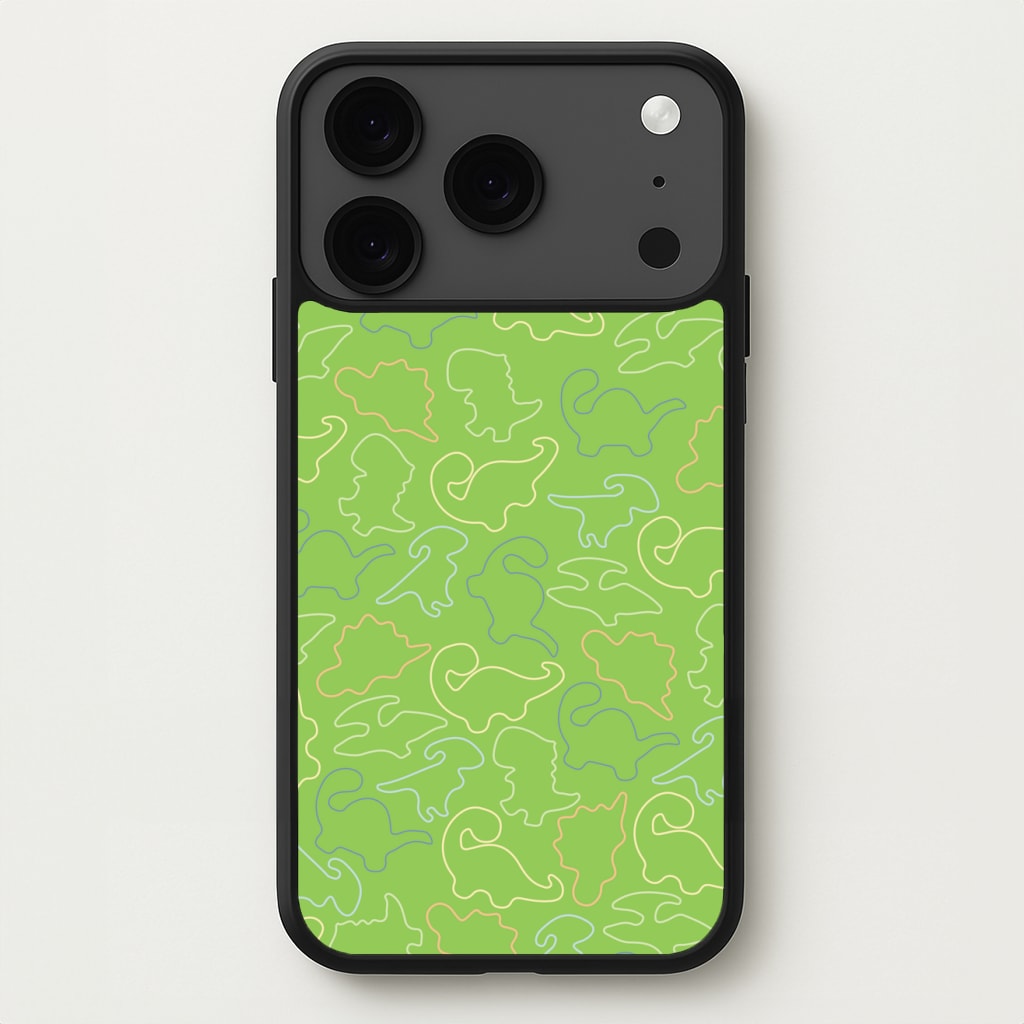 Outline Pattern - Dinosaurs Phone Case for iPhone 17 Pro