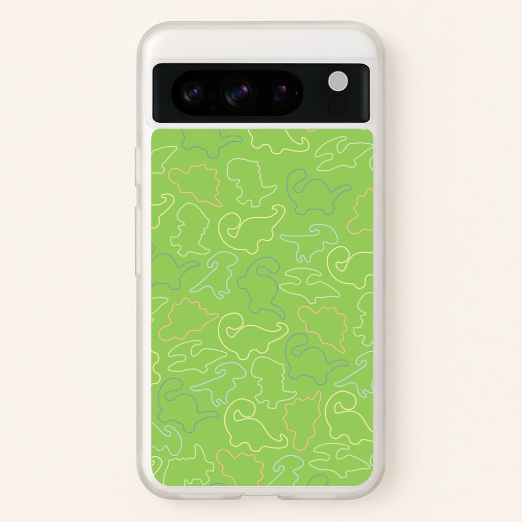 Outline Pattern - Dinosaurs - Dinosaurs Phone Case for Google Pixel 8 Pro