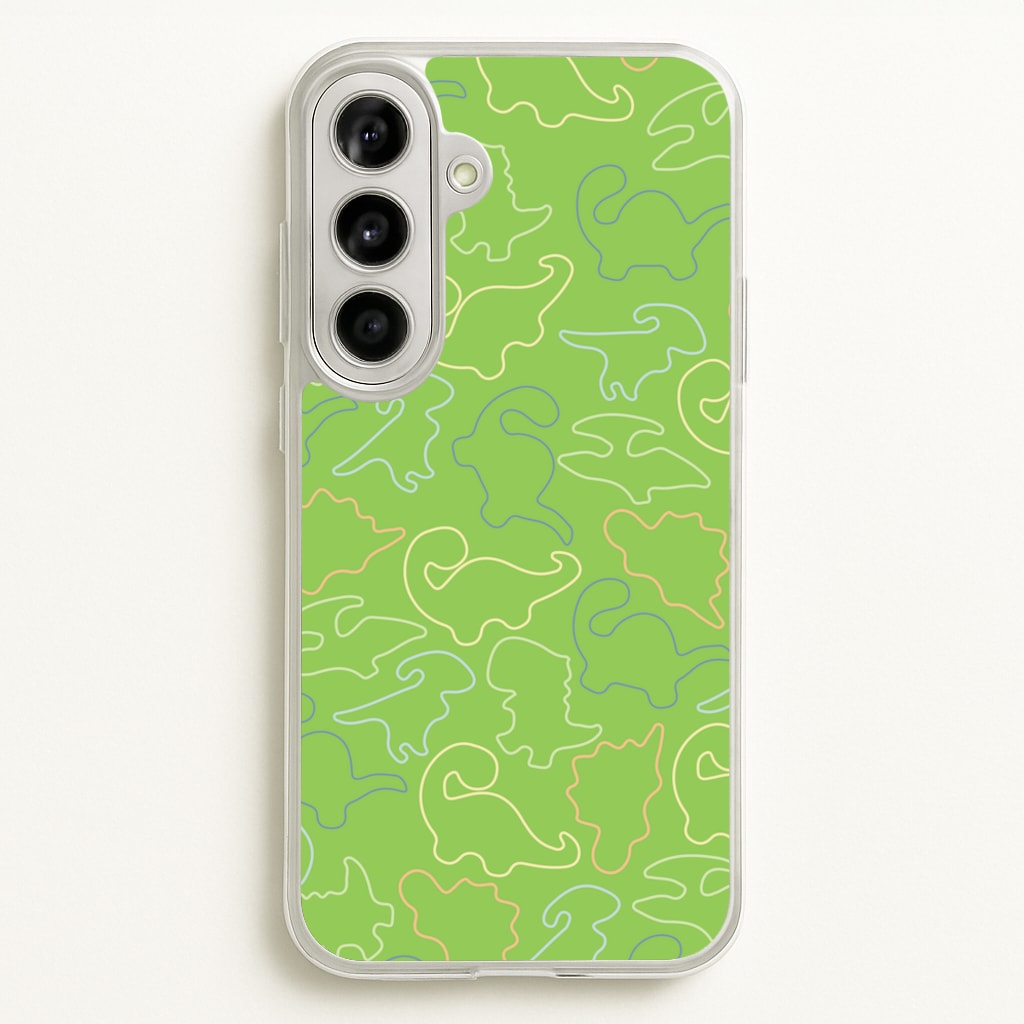 Outline Pattern - Dinosaurs - Dinosaurs Phone Case for Galaxy A56