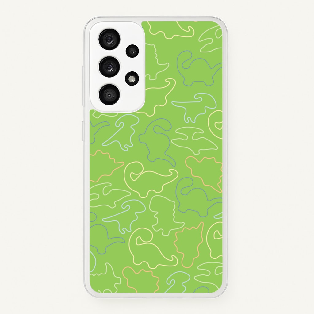 Outline Pattern - Dinosaurs - Dinosaurs Phone Case for Galaxy A53