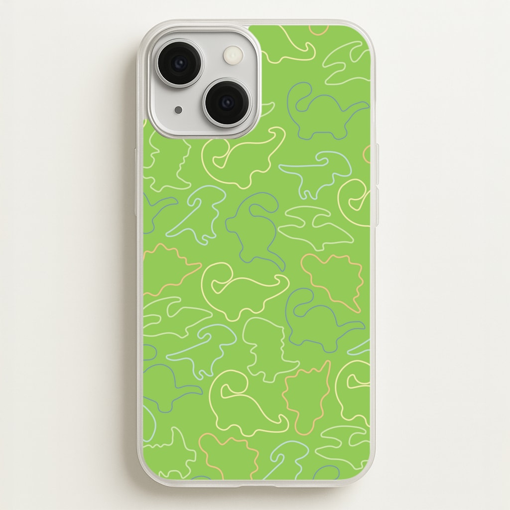 Outline Pattern - Dinosaurs - Dinosaurs Phone Case for iPhone 13 Mini