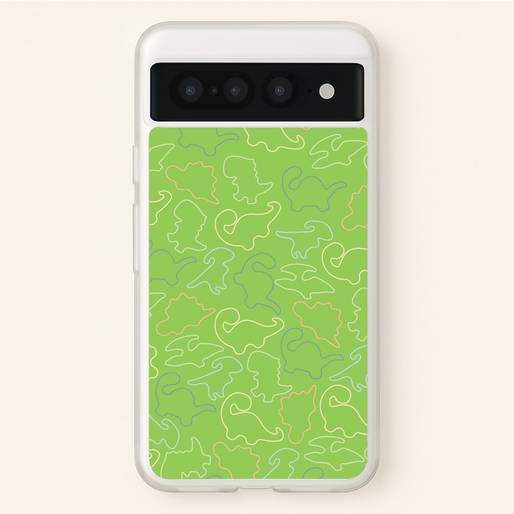 Outline Pattern - Dinosaurs - Dinosaurs Phone Case for Google Pixel 7 Pro
